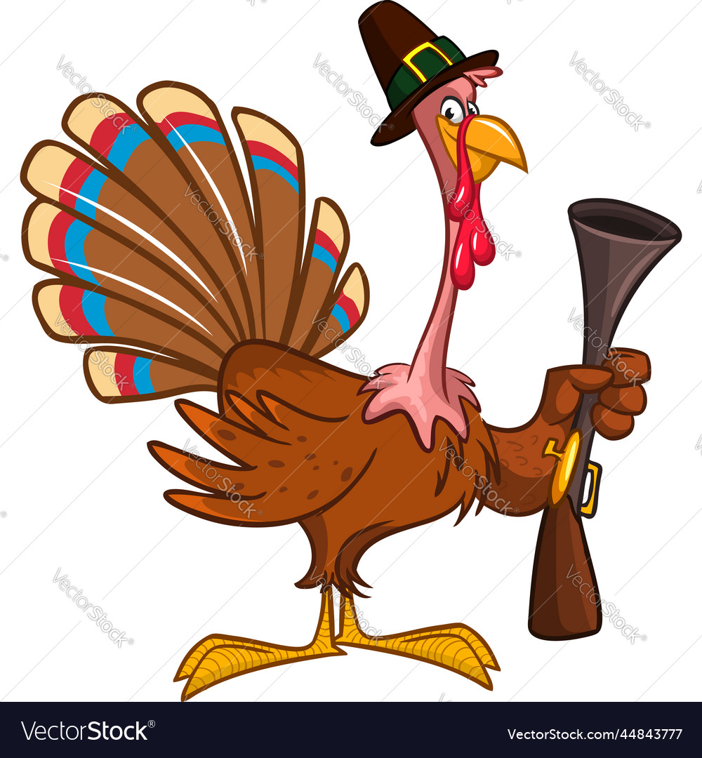 Cartoon happy cute thanksgiving turkey bird