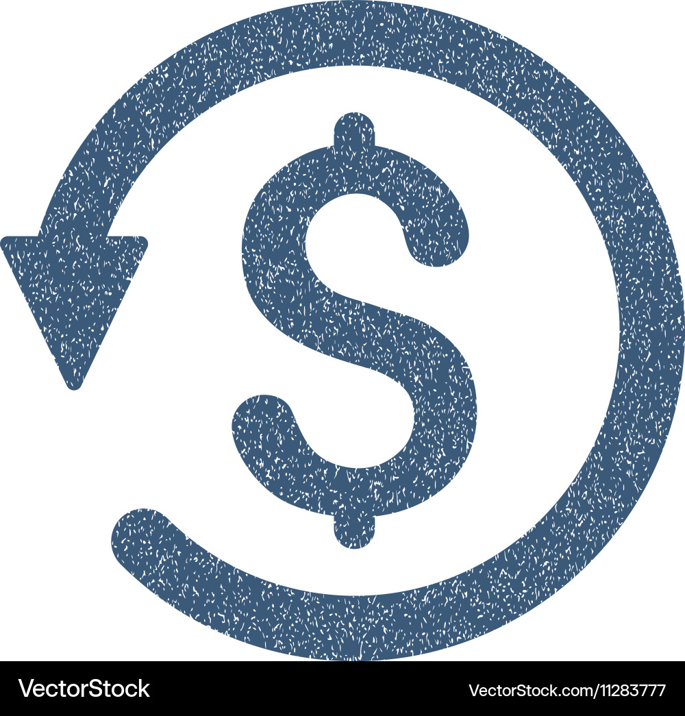Chargeback grainy texture icon Royalty Free Vector Image