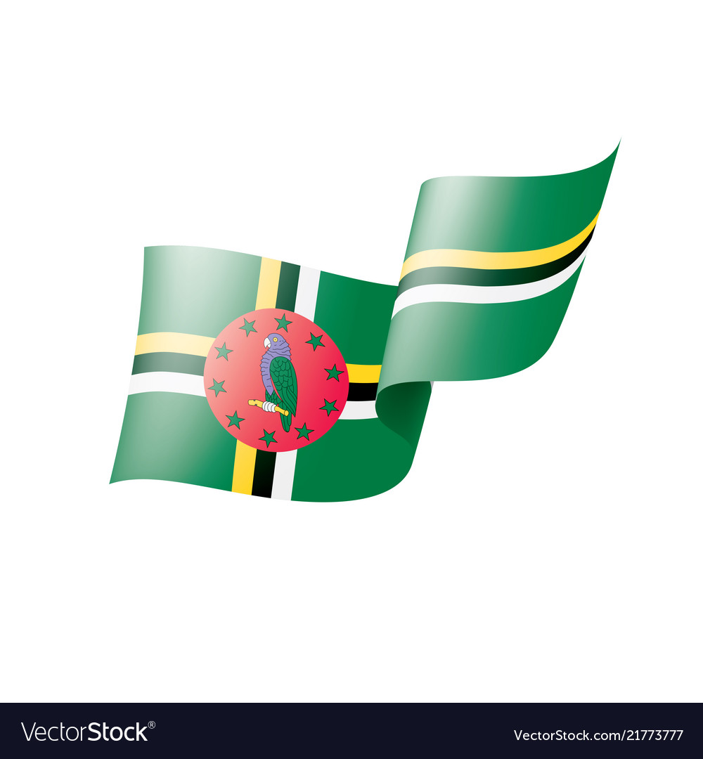 Dominica flag on a white