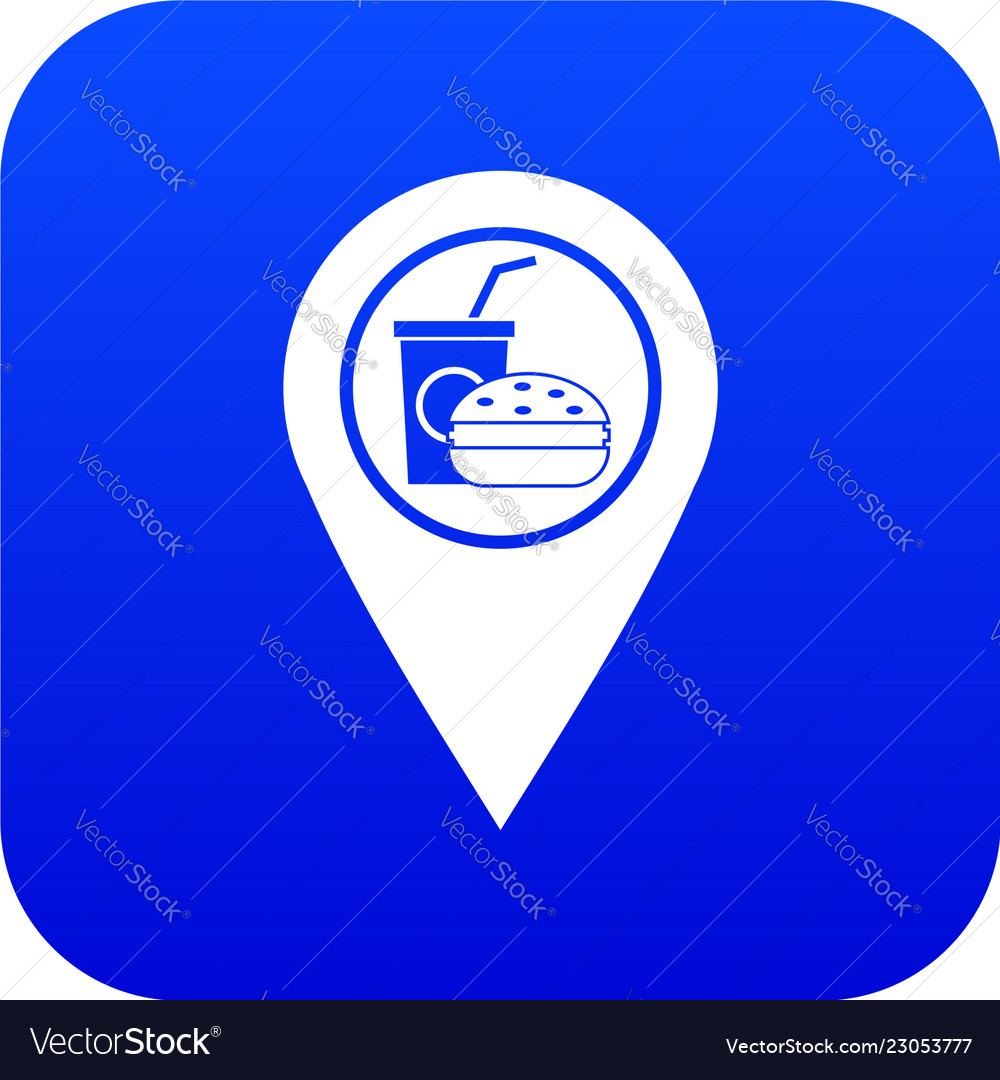 Fast food and restaurant map pointer icon digital Vector Image