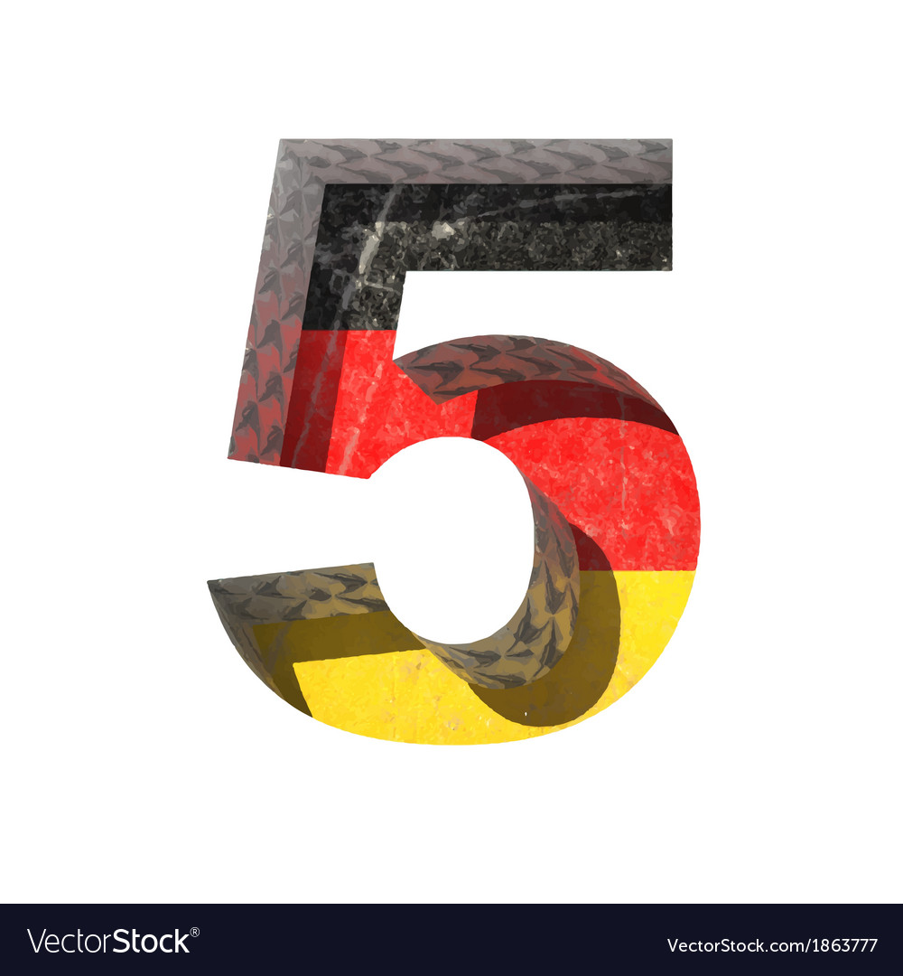 Germany cutted figure 5 Royalty Free Vector Image