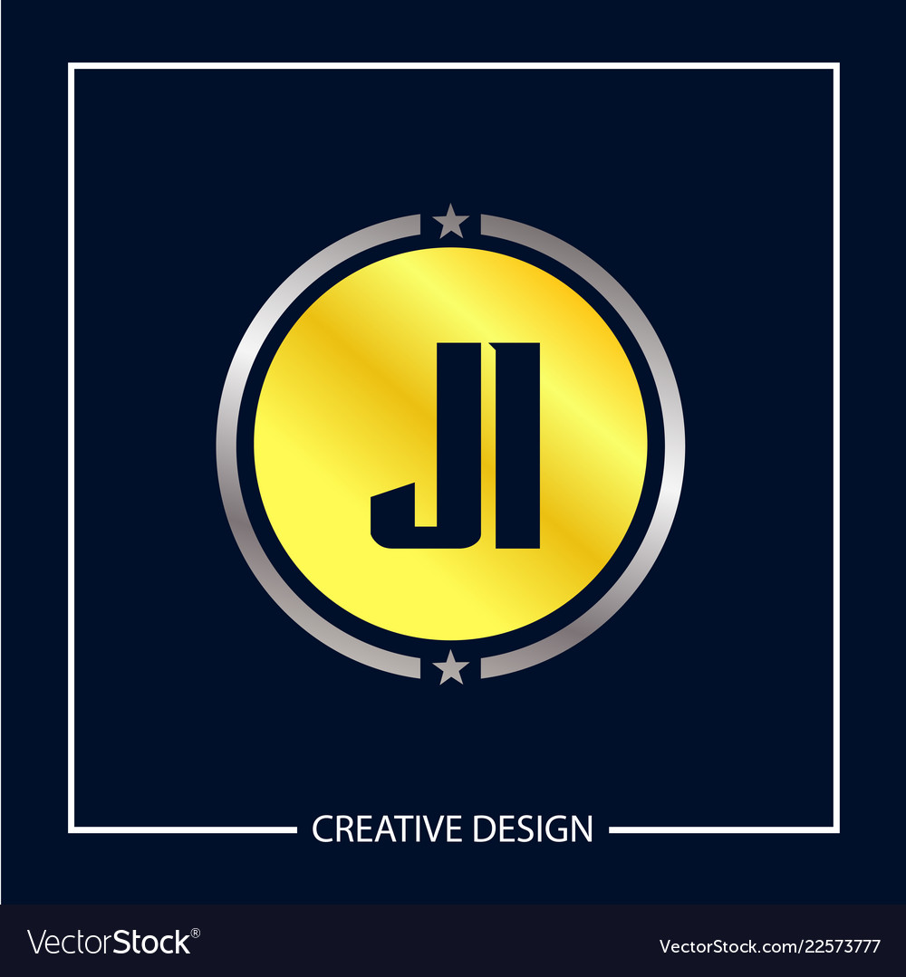 Initial letter ji logo template design Royalty Free Vector