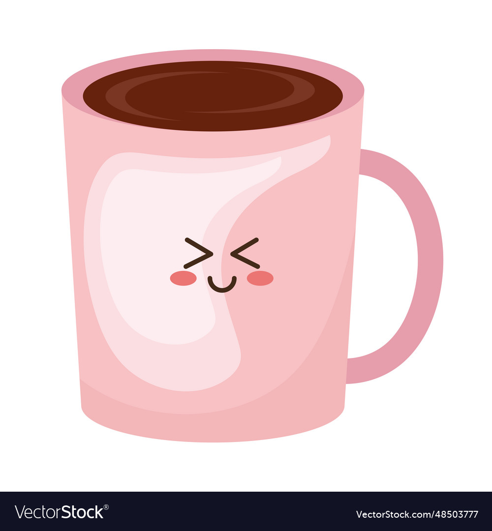 Kawaii coffee cup icon Royalty Free Vector Image