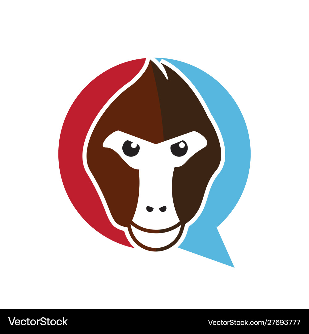 Monkey logo head design Royalty Free Vector Image