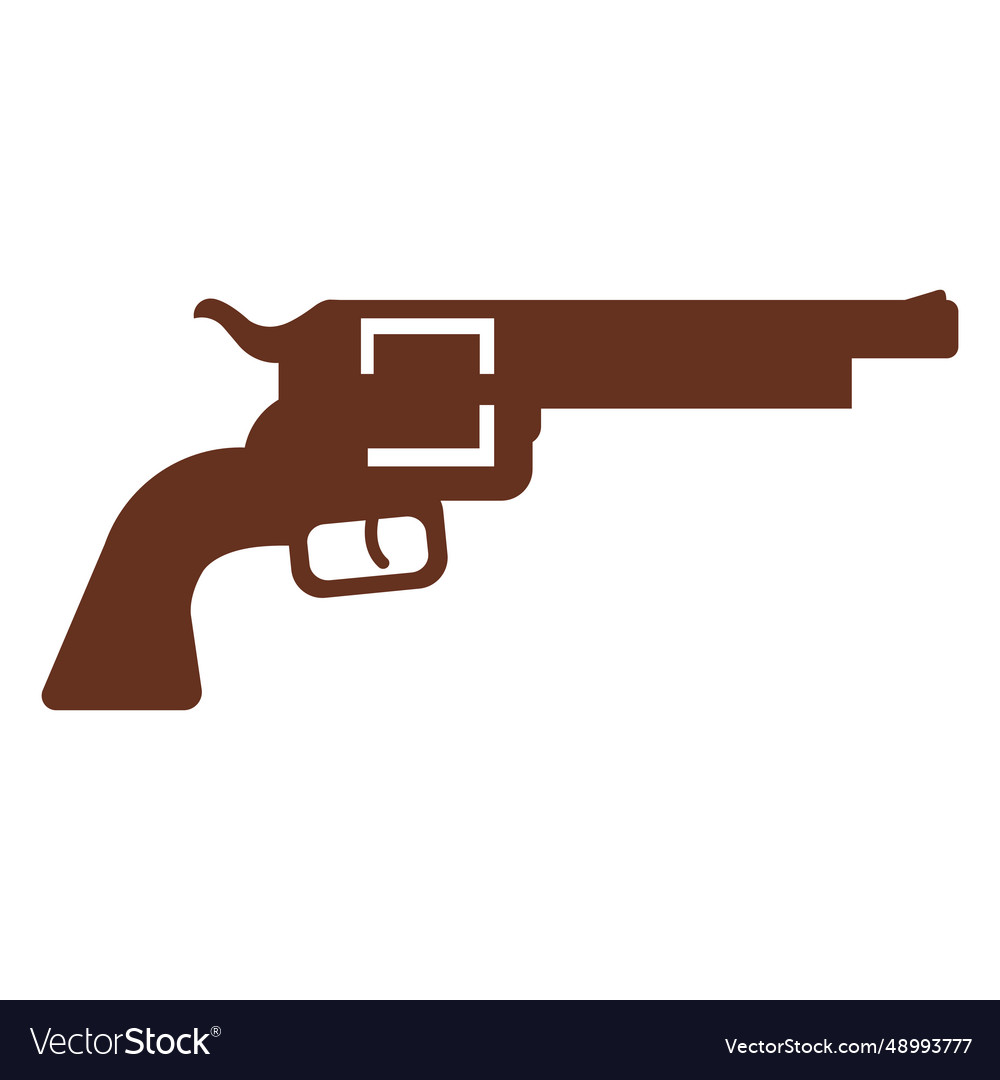Revolver gun outline Royalty Free Vector Image