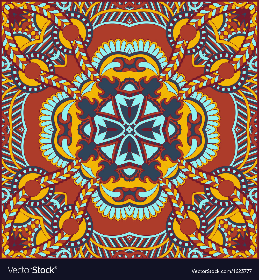 Traditional ornamental floral paisley bandanna Vector Image