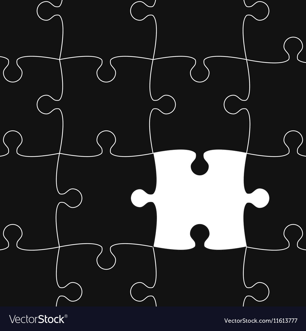 White Puzzle Pieces Background Royalty Free Vector Image