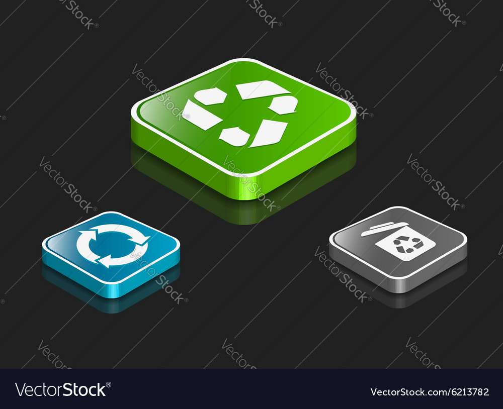 3d recycle icon set