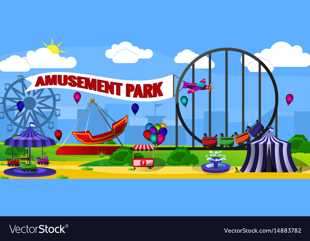 Amusement park landscape Royalty Free Vector Image