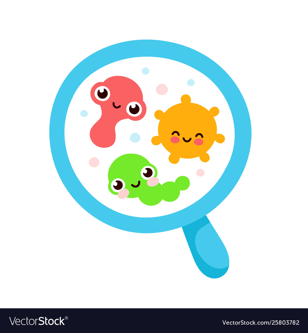 Bacterial microorganism in a circle Royalty Free Vector