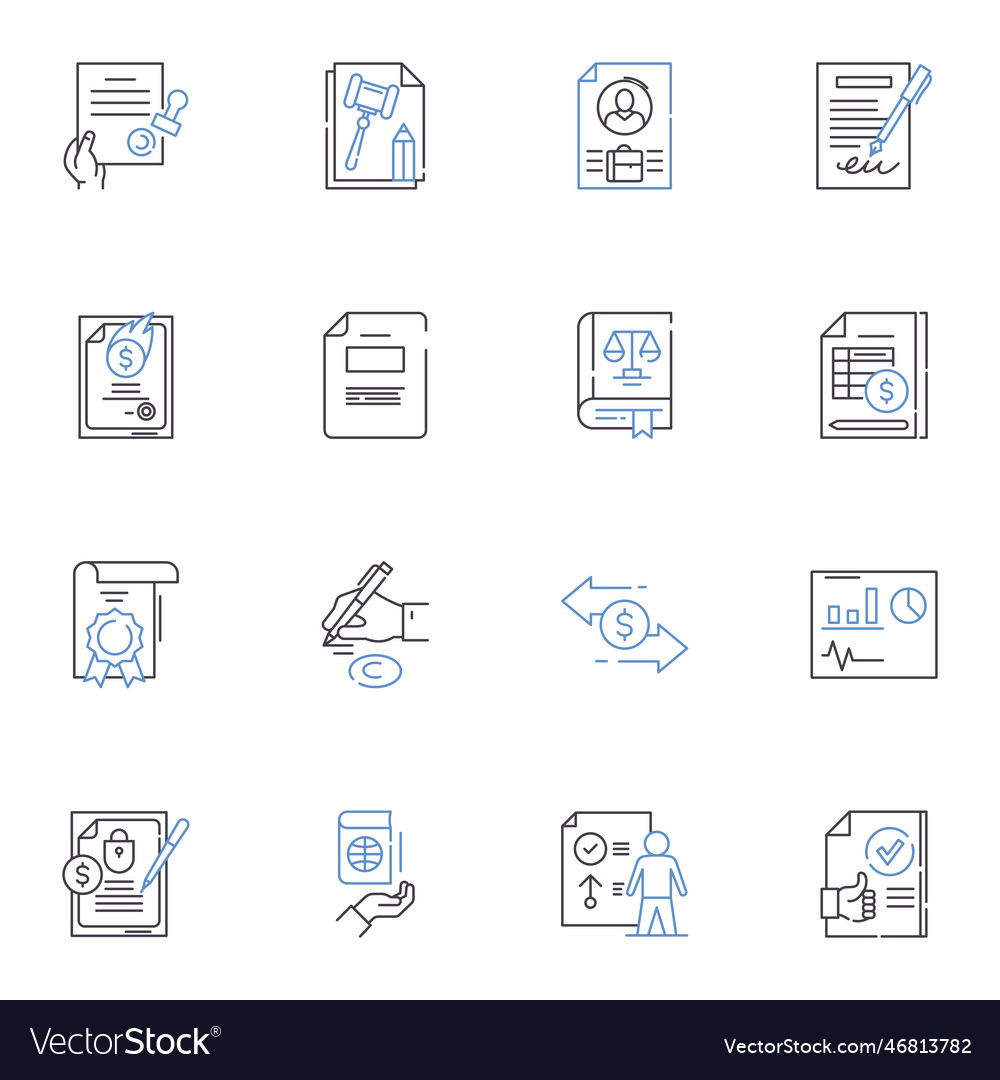 Employee benefits line icons collection Royalty Free Vector