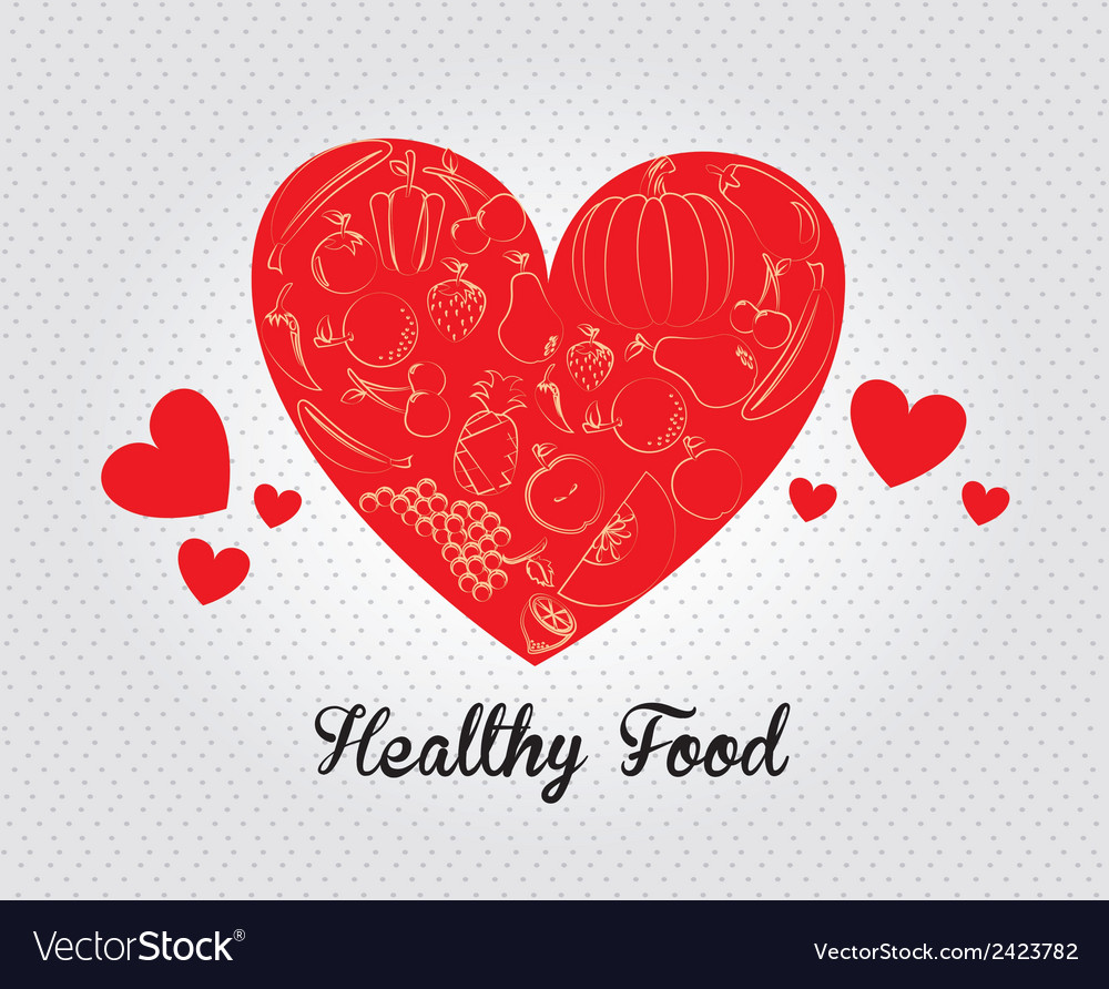 Healthy Food Ove Dotted Background Royalty Free Vector Image