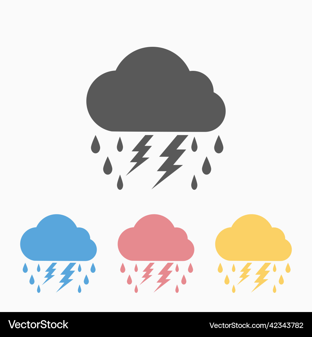 Lightning rain cloud icon Royalty Free Vector Image