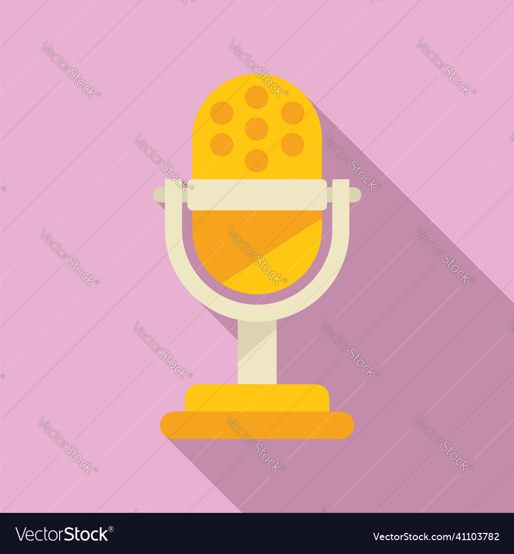 Microphone report icon flat market audit Vector Image