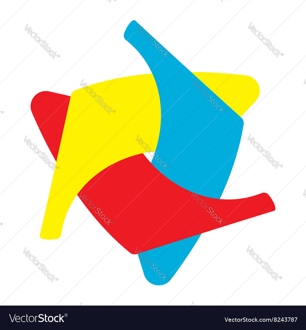 Abstract shape icon cartoon style Royalty Free Vector Image