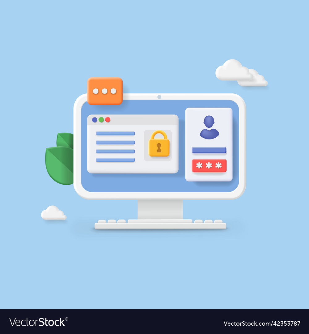 Authorization concept computer account login Vector Image