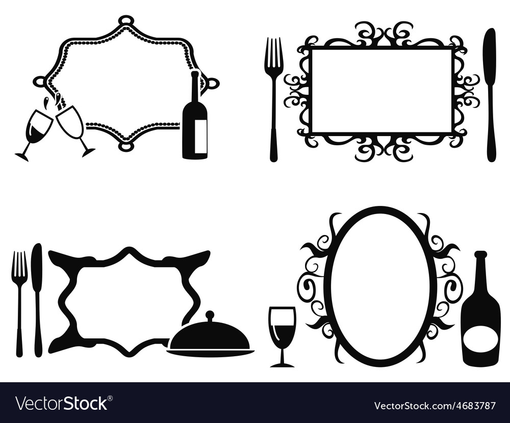 Blank menu frames set Royalty Free Vector Image