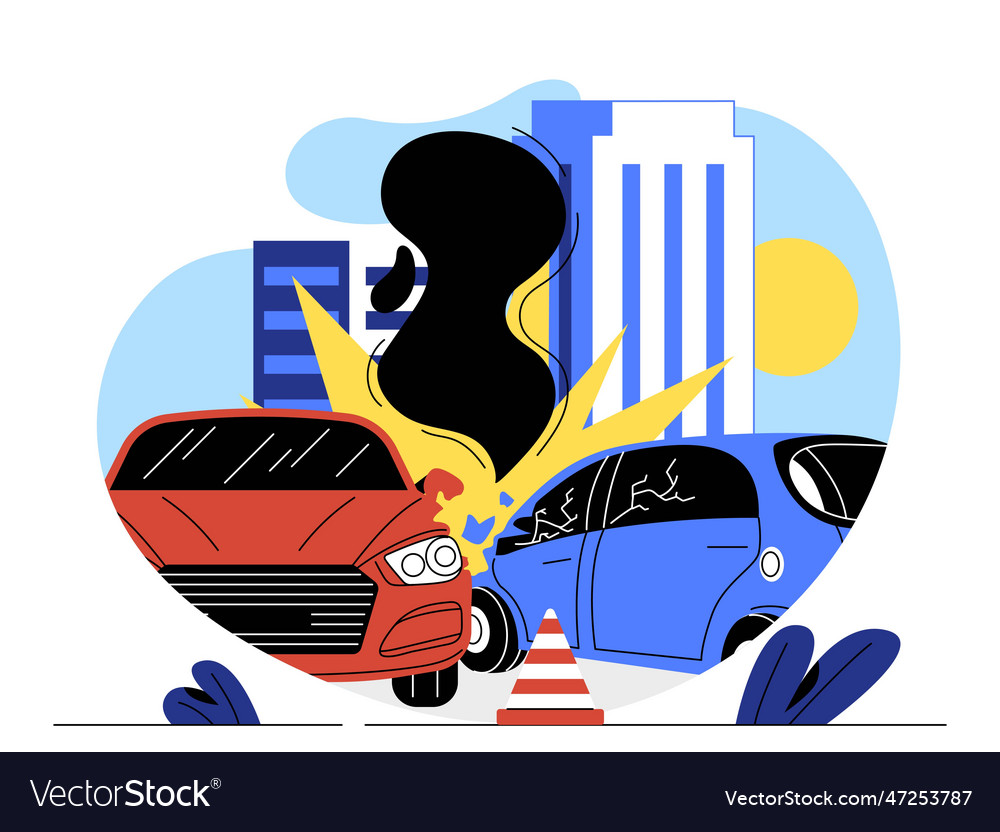 Car Crash Concept Royalty Free Vector Image Vectorstock Car Crash Concept Royalty Free Vector Image Vectorstock