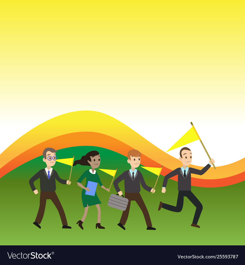 Group business people three men and one woman Vector Image