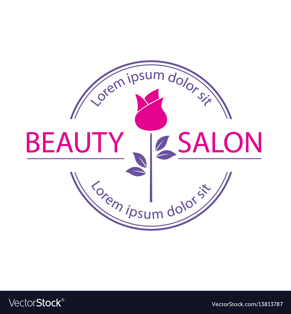 Logo template label or badge for beauty Royalty Free Vector