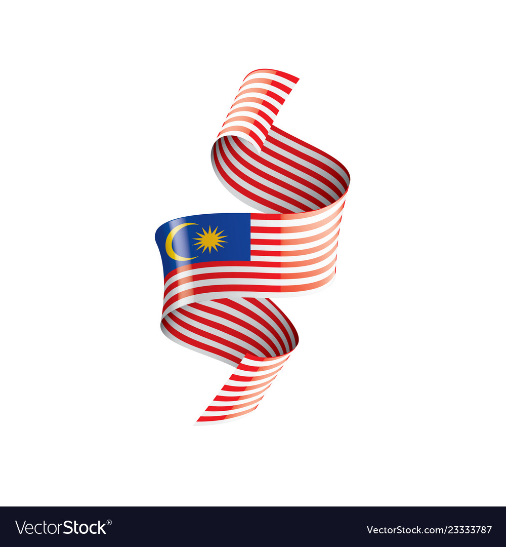 Malaysia Flagge auf einem weißen