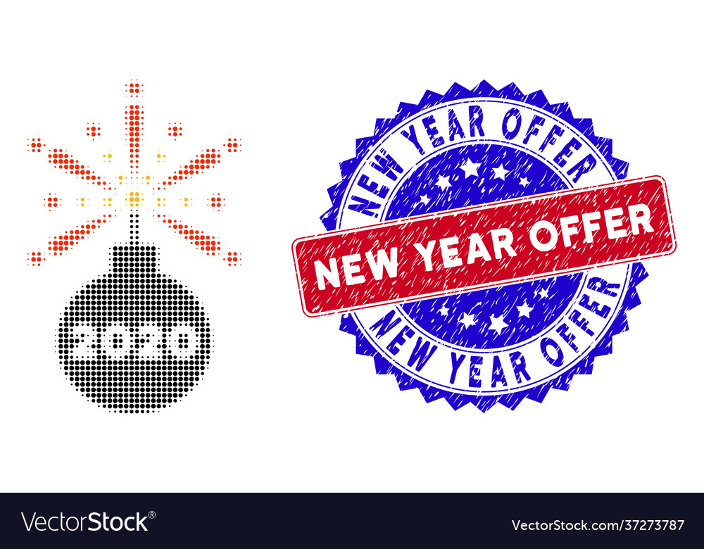 Pixel halftone 2020 fireworks detonator icon