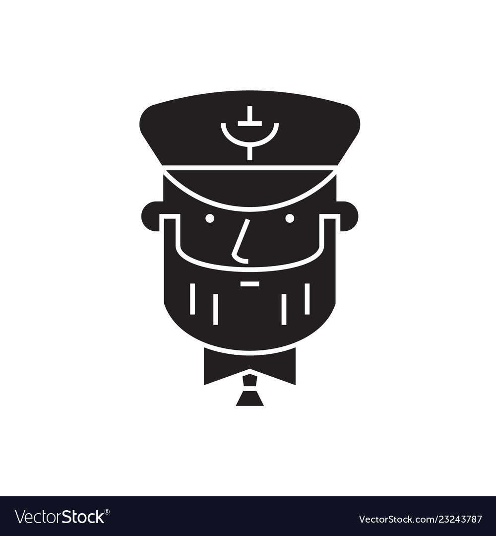 Sea captain black concept icon