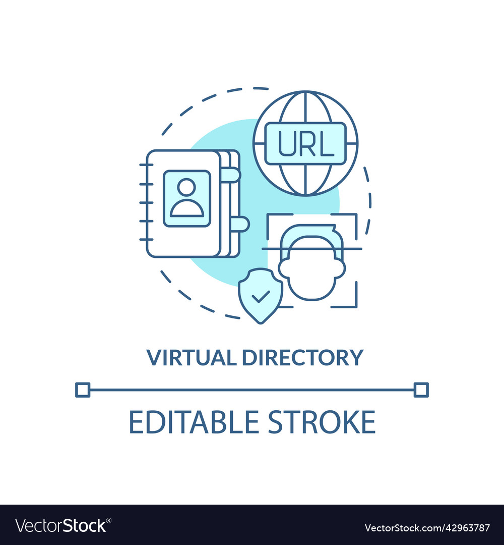 Virtual directory turquoise concept icon