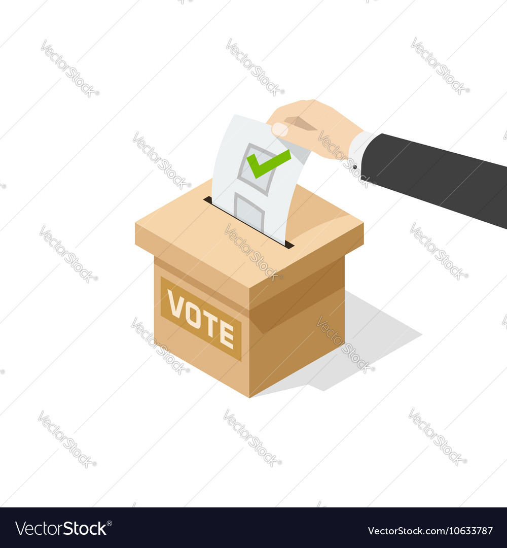 Voting man hand political Royalty Free Vector Image