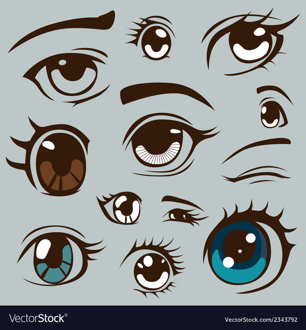 Download Eyes, Anime Eyes, Cartoon Eyes. Royalty-Free Vector