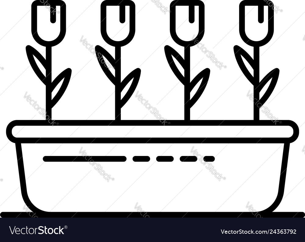 Outline Flower Pot Clipart Black And White - Jelitaf