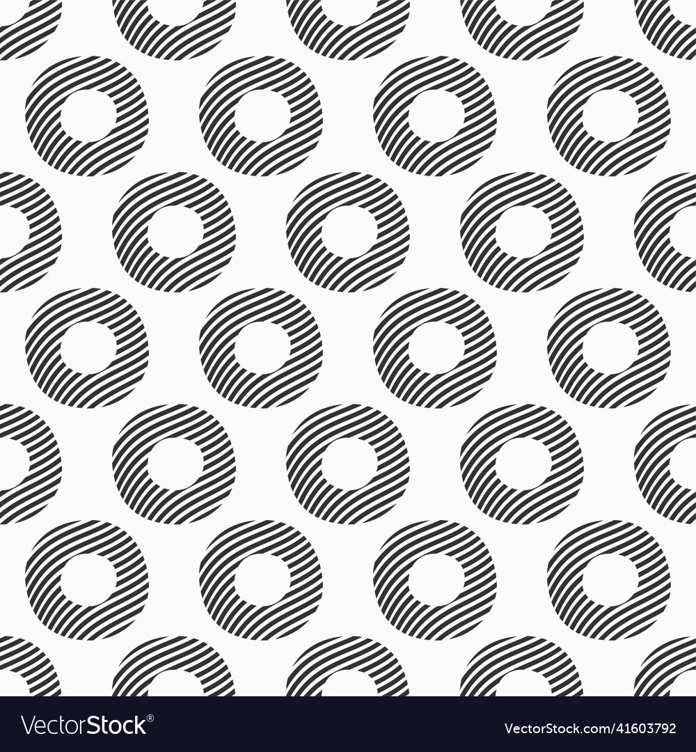 Hand drawn striped circles seamless pattern