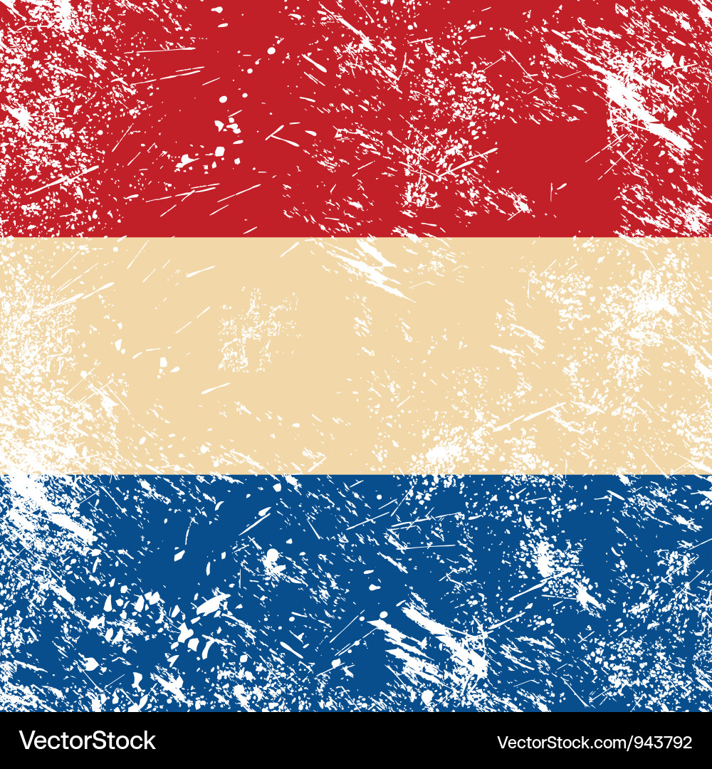 Holland retro flag Royalty Free Vector Image - VectorStock