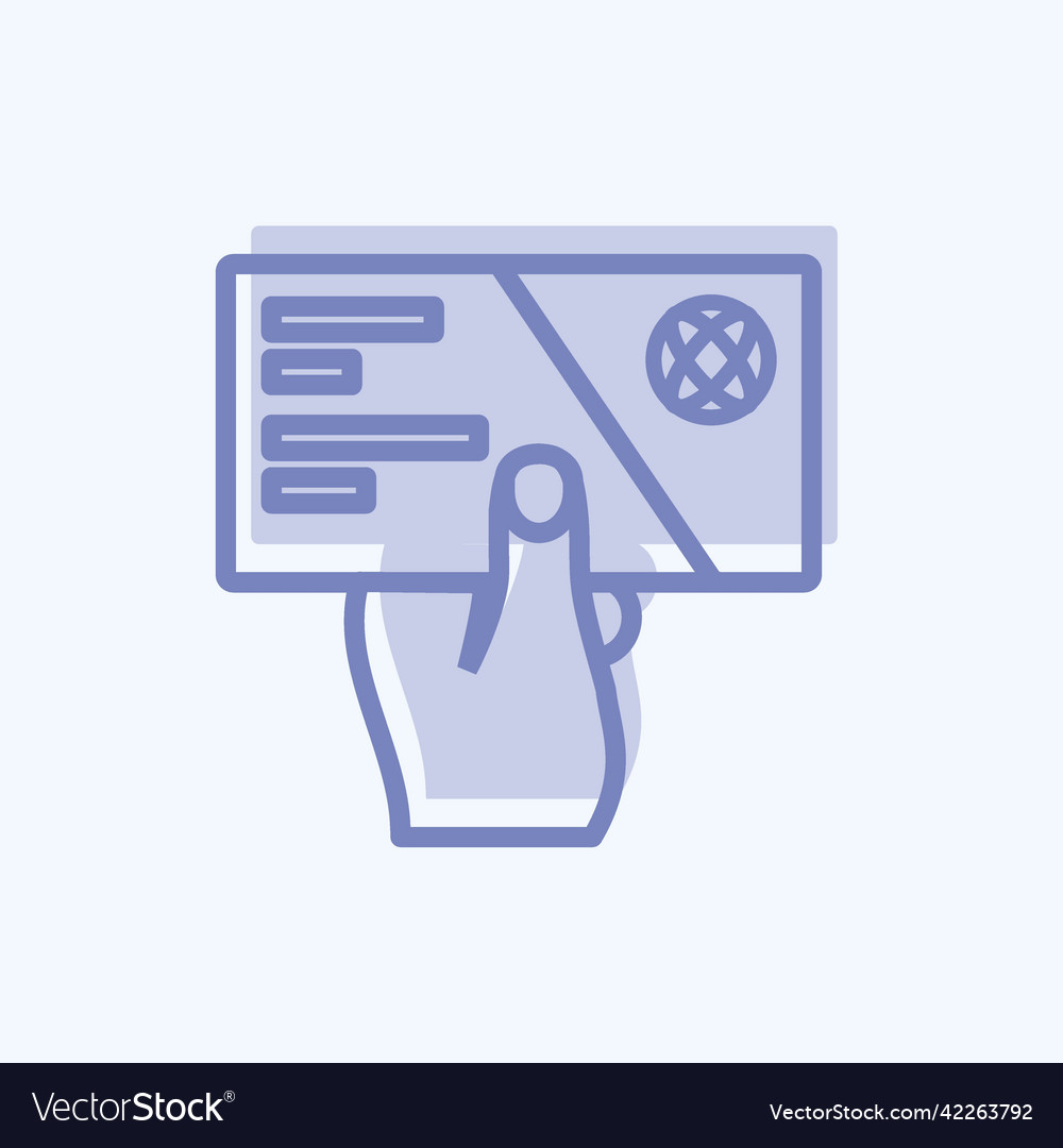 Icon Holding Business Card Suitable For Hand Vector Image