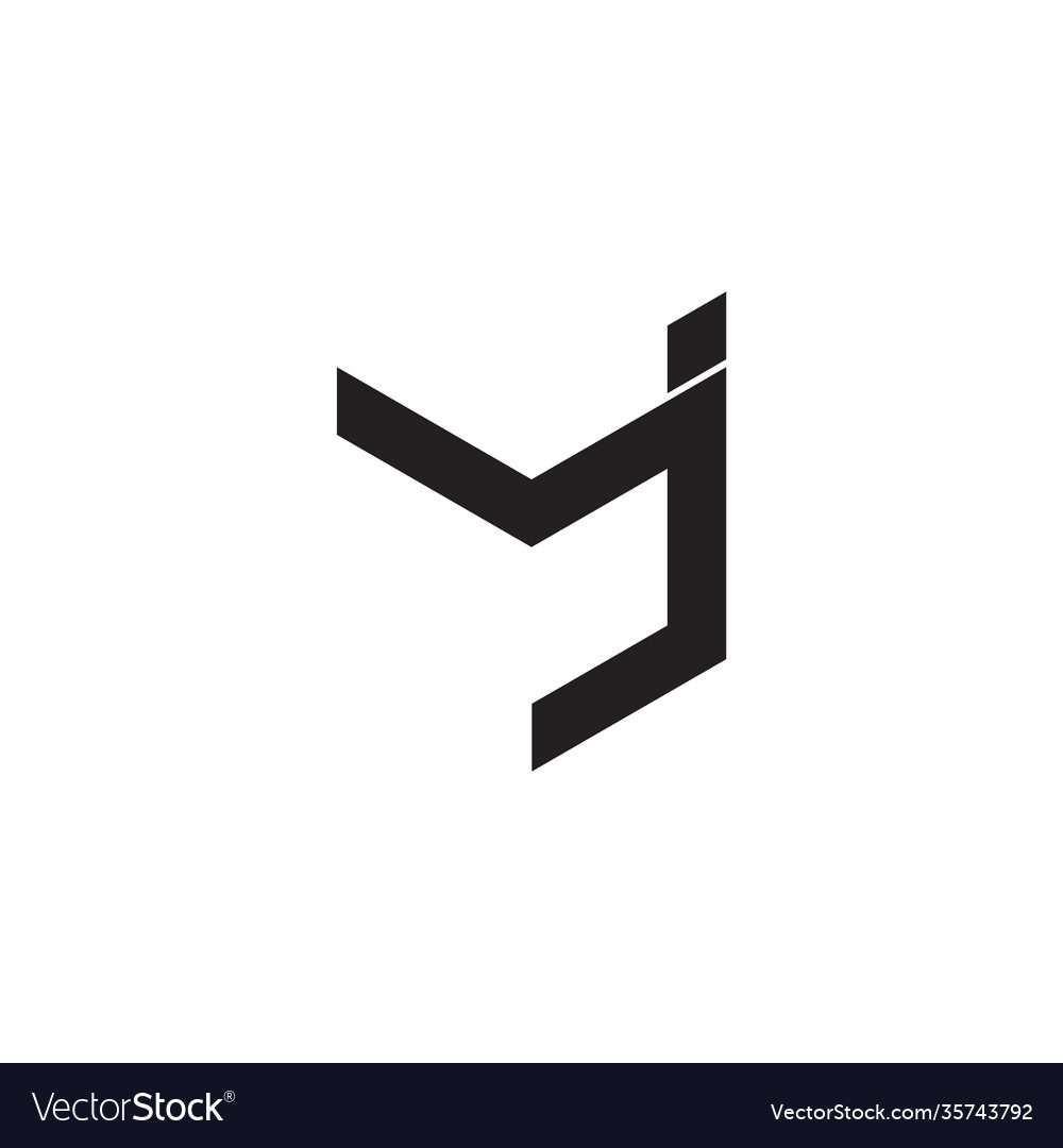 Letter mj simple geometric linear flat logo