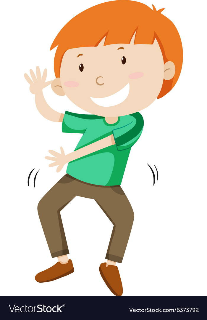 Download Little boy dancing alone Royalty Free Vector Image