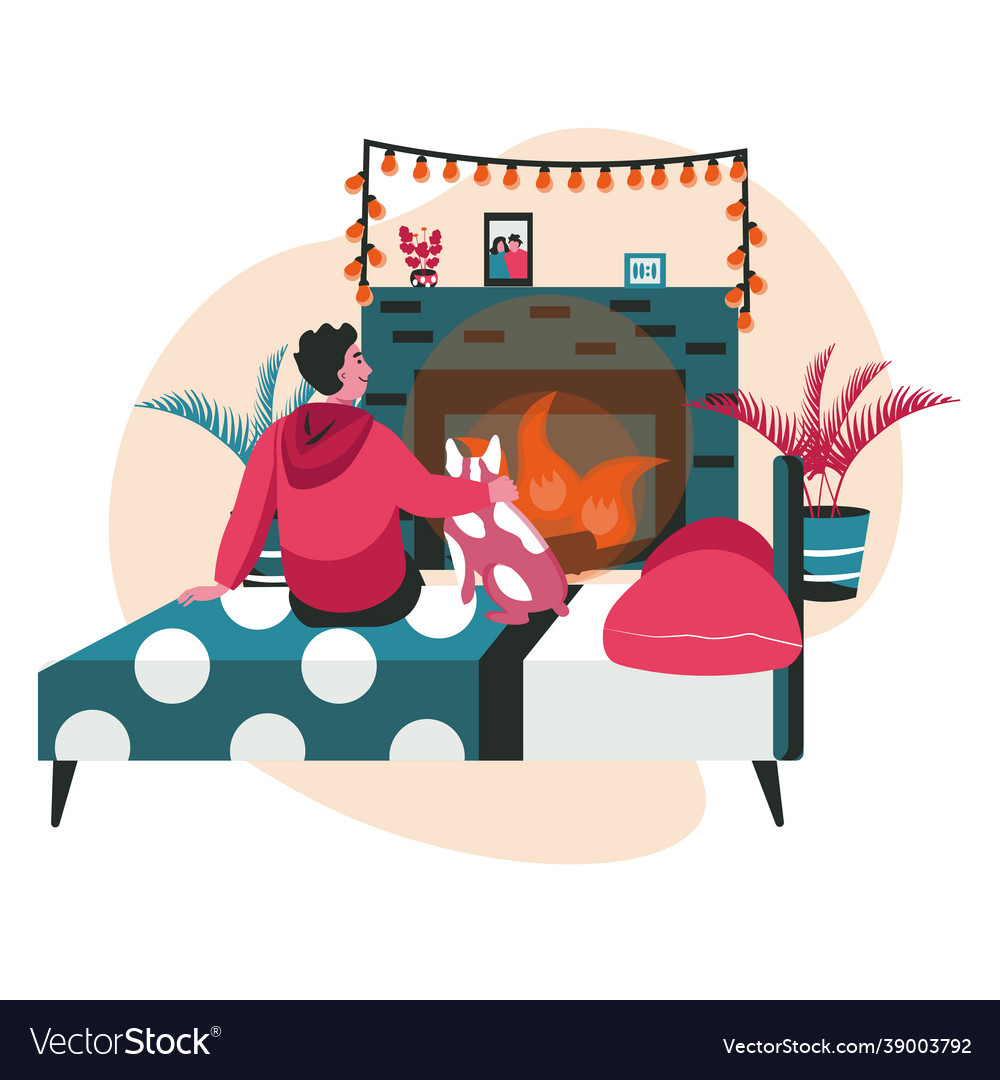 People relaxing in cozy bedroom scene concept