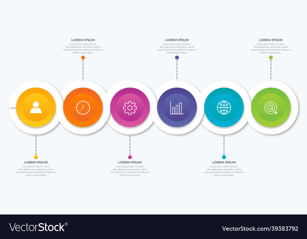 Presentation business infographic template with 6 Vector Image