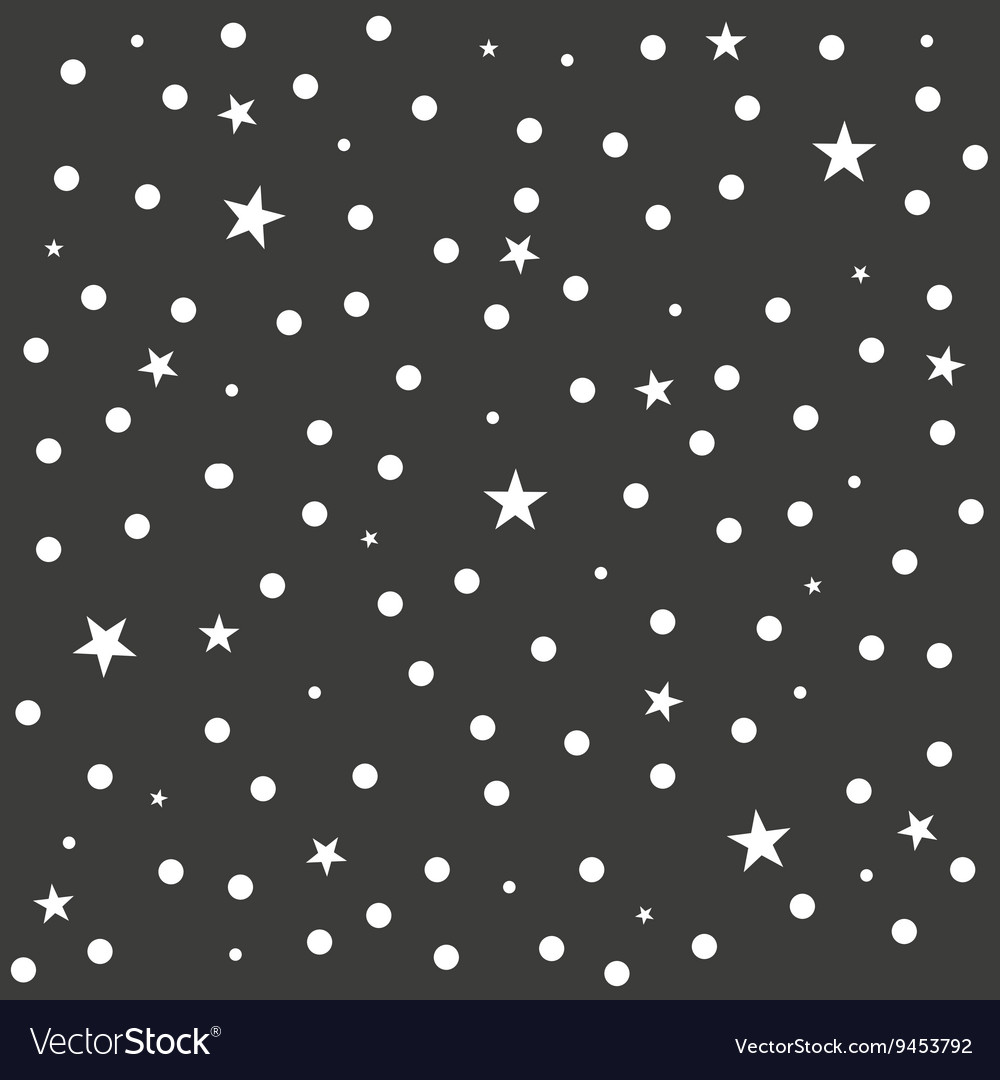 Star Polka Dot Dark Gray Background Royalty Free Vector