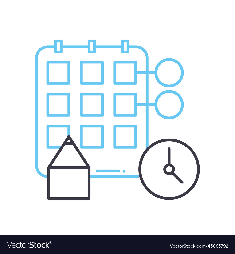 Timetable line icon outline symbol