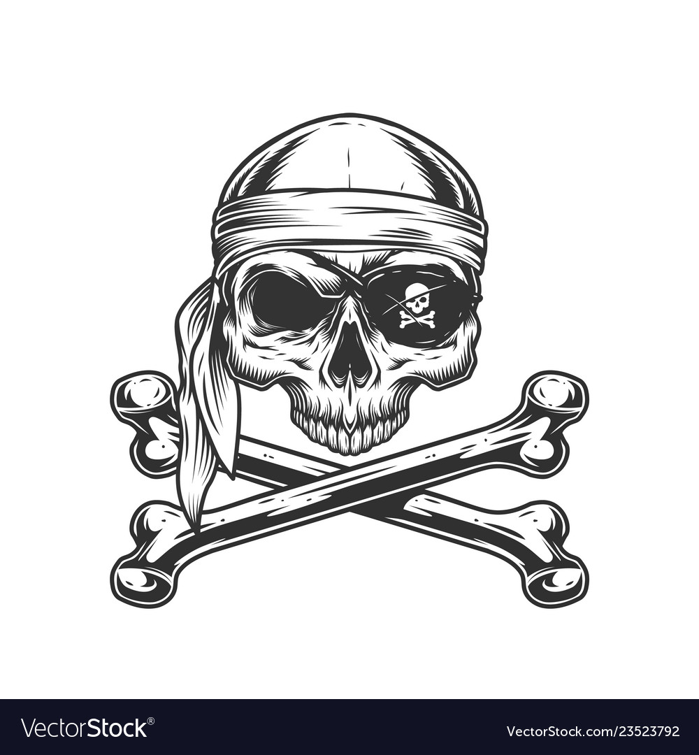 Vintage Pirate Skull Without Jaw Royalty Free Vector Image