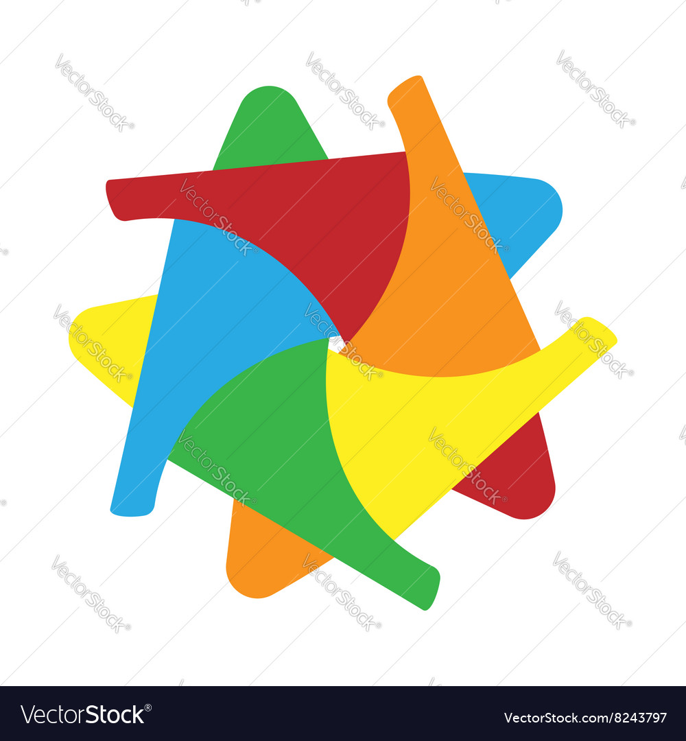 Abstract shape icon cartoon style Royalty Free Vector Image