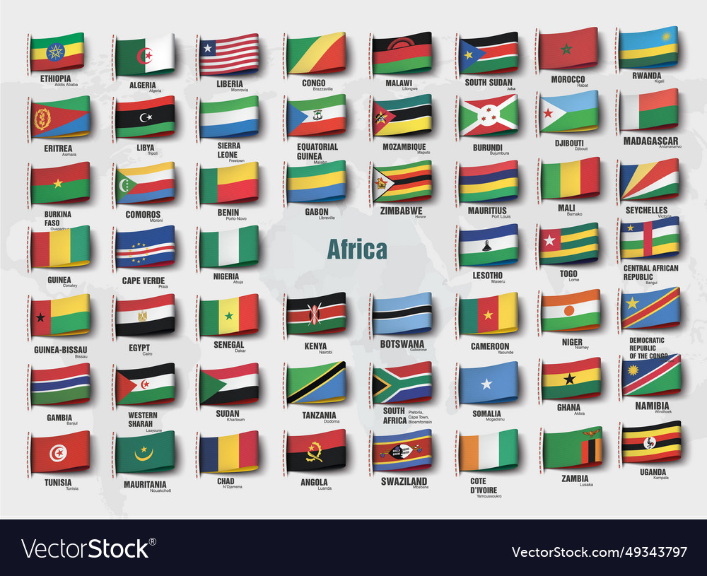 Africa Map Divided By Countries Royalty Free Vector Image