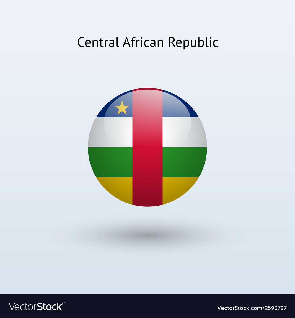 Central African Republic Round Flag Royalty Free Vector