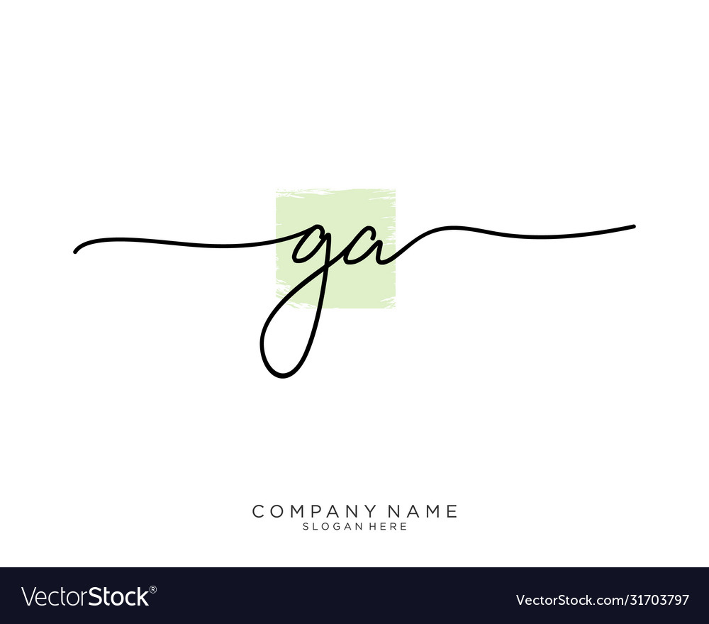 Ga initial handwriting logo design