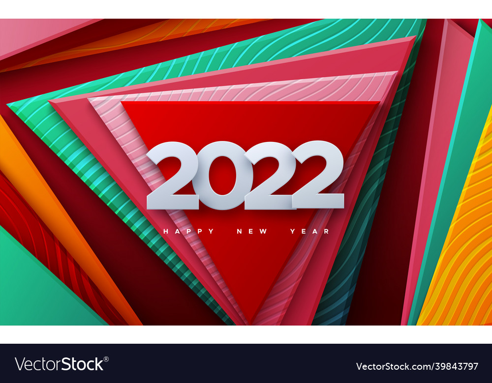 Happy new 2022 year vector image Happy new 2022 year