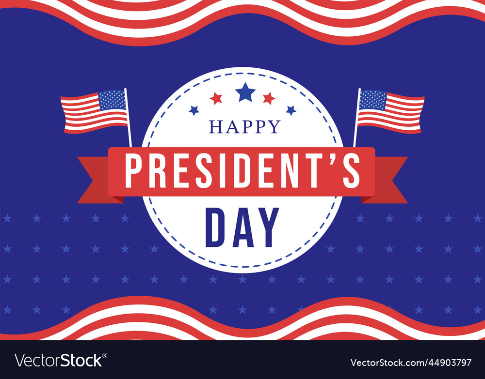 Happy presidents day with stars and usa flag Vector Image