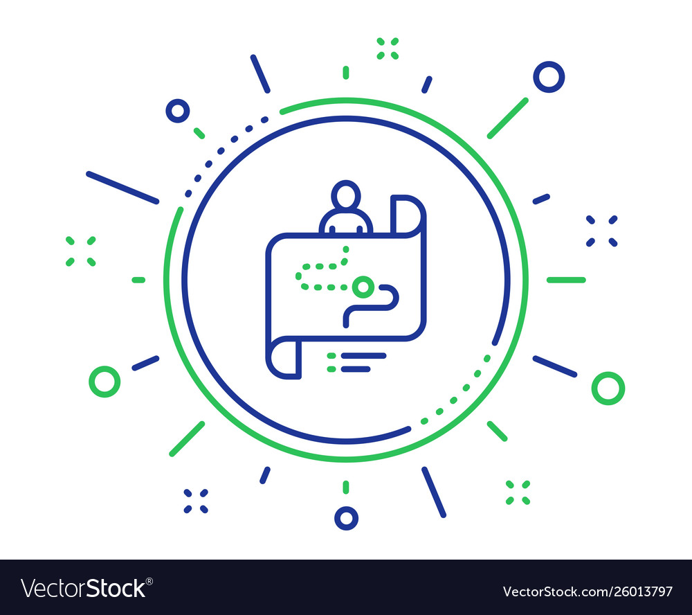 Journey path map line icon project process sign