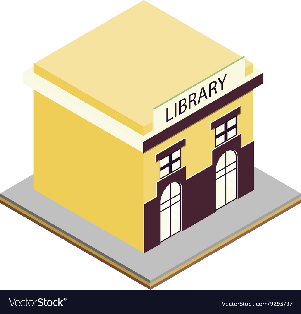 Download Library building isometric 3d icon Royalty Free Vector Image