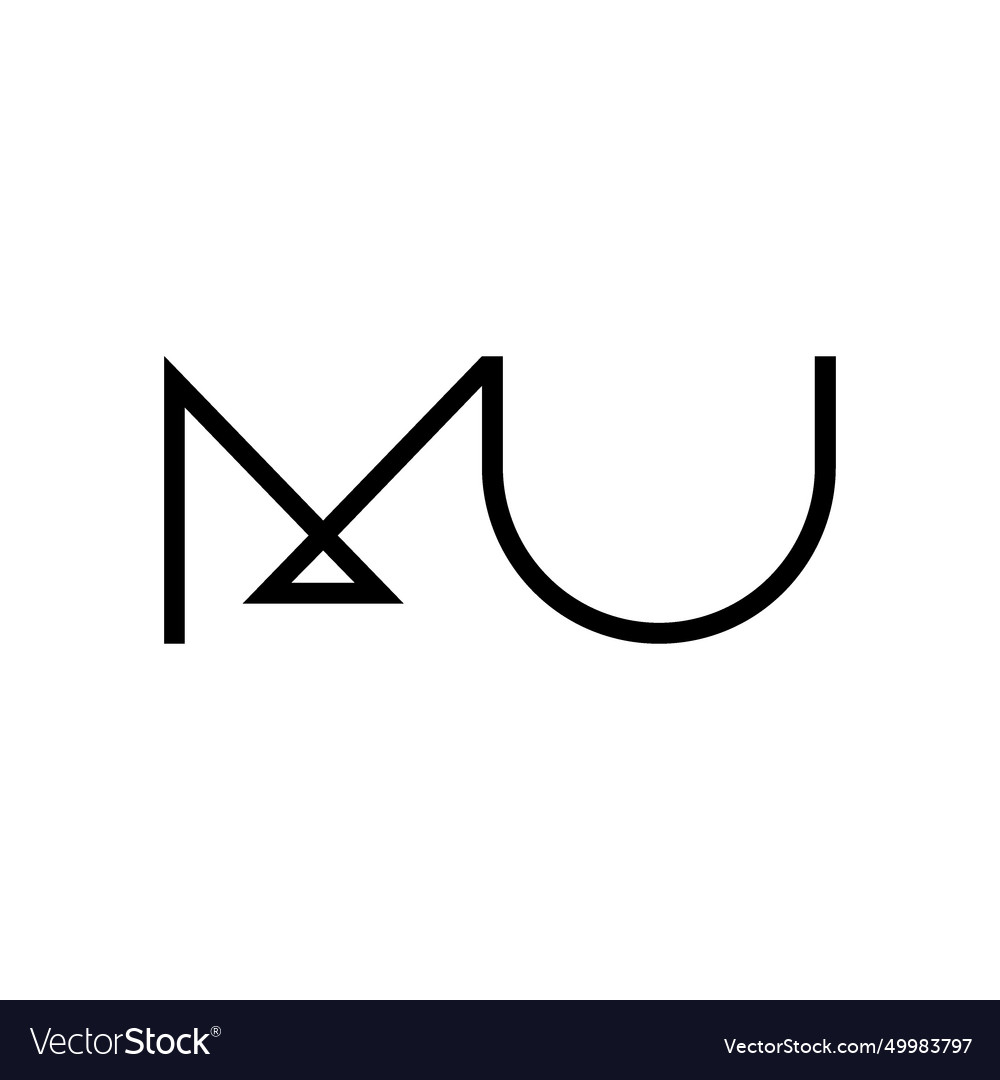 Minimal letters mu logo design